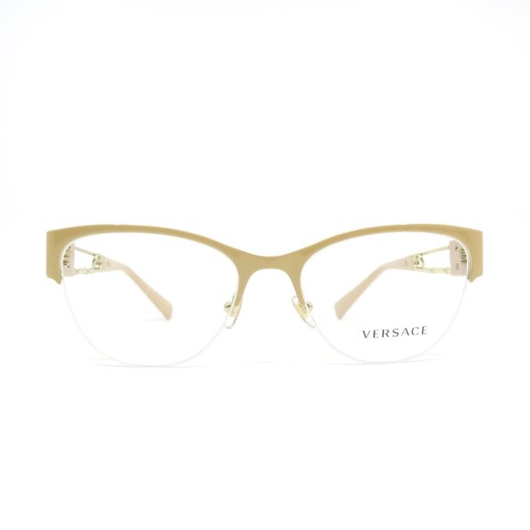 Versace Mod. 1278 1476 54mm Beige Metal Semi Rimless New Women's Eyeglasses. - Picture 2 of 9